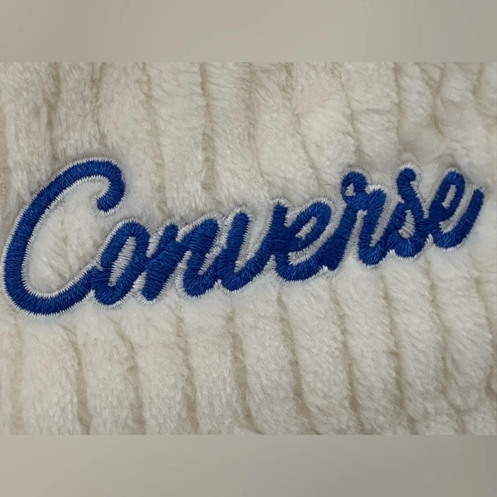 Converse Kids Sherpa‎ Fleece Wide Leg Pants Cream Cozy Lounge Size Small 8-10